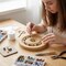 Round Wood Bracelet Display Holder Wooden Bracelet Design Board Flat Bead Board for Jewelry Making